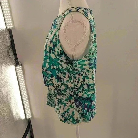 ANN TAYLOR Women's Polyester Sleeveless Blouse Multicolor Floral 4 - Picture 4 of 12